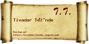 Tivadar Tünde névjegykártya