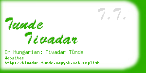 tunde tivadar business card